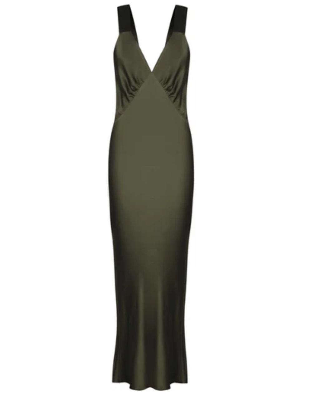 Shona Joy Olive Green V-Neck Midi Dress
